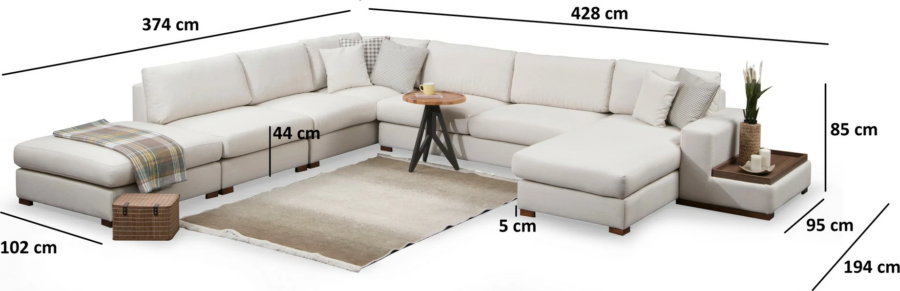 Këndare Atelier del Sofa, Loop 8, ngjyrë bezhë