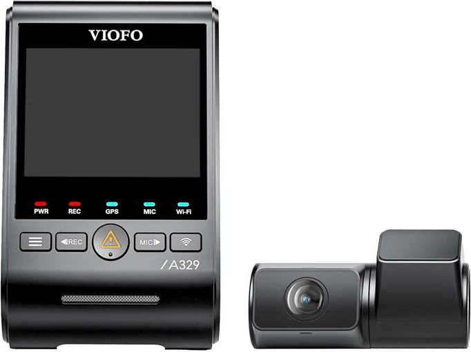 Video regjistrues për veturë Viofo A329 2CH, 4K 60FPS + 2K, WiFi, GPS, i zi, set me dy kamera
