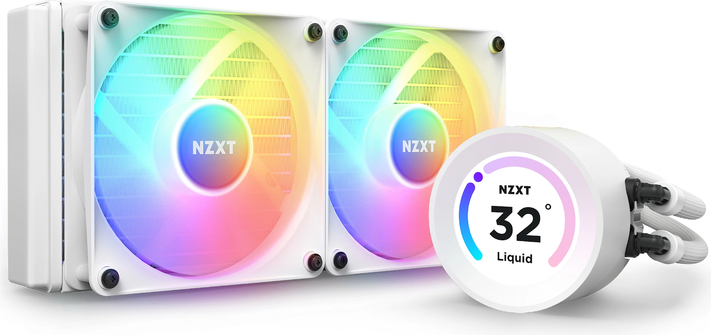 Ftohës uji AIO NZXT Kraken Elite 240 RGB RL-KR24E-W1, 240mm me Display, i bardhë