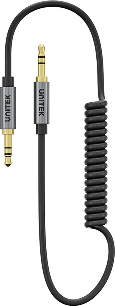 Kabëll AUX Unitek miniJack 3.5mm, mashkull-mashkull, 1m, i zi