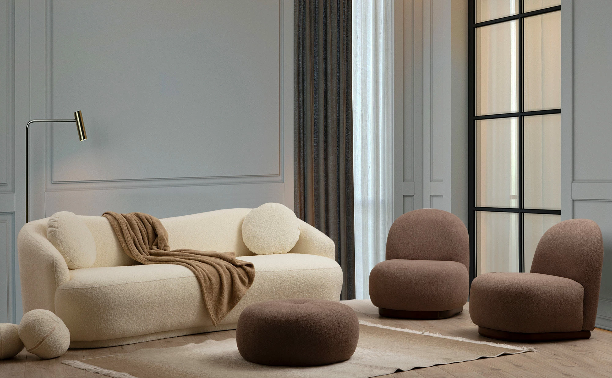 Divan treshe Atelier del Sofa, Ancona, krem
