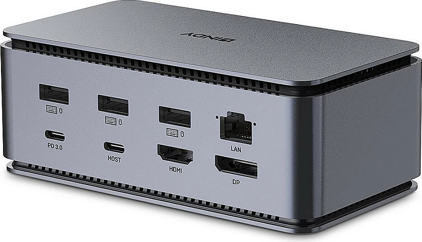 Docking station USB4 LINDY DST-Pro, USB-C, 100W PD, HDMI 2.1/DP 1.4, 8K, Gigabit, antracit