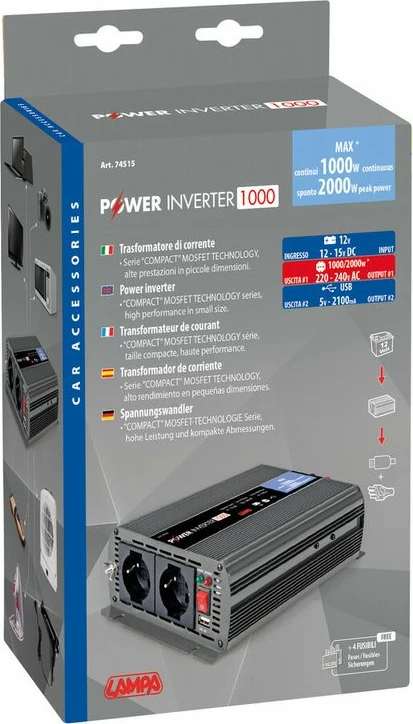 Invertor 1000w 12v To 220v Mbushje Loptop Etj