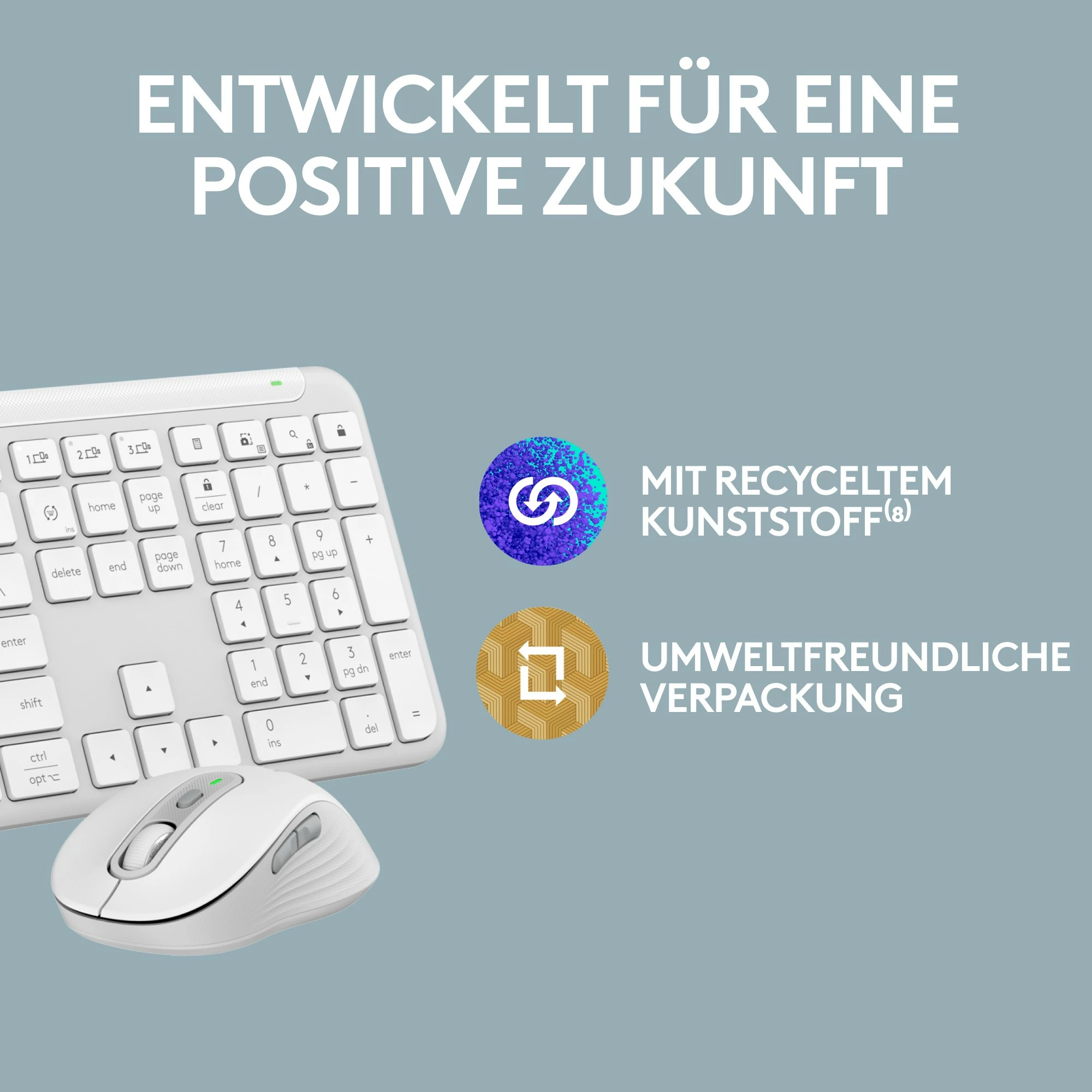 Set tastierë dhe maus Logitech 920-012484, wireless, QWERTZ, scissor switch, bardhë/grafit