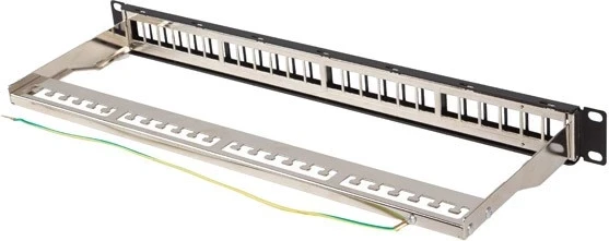Paneli i Patchit Lanberg PPKS-0924-B, 19' 1U, FTP i ekranuar për modulat keystone, 24 porta, ngjyrë e zezë