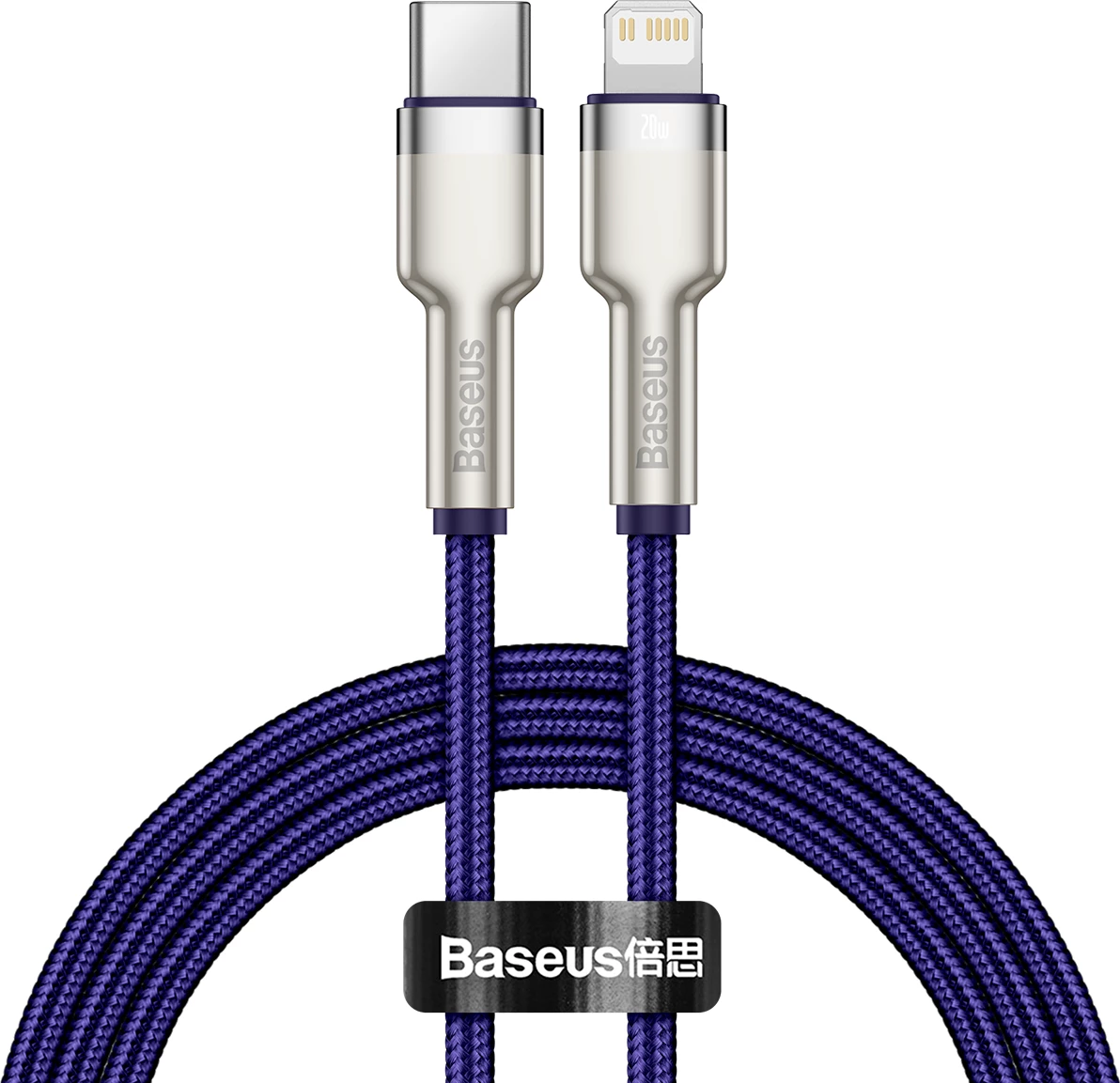Kabllo USB-C në Lightning Baseus Cafule, 1m, 20W, vjollcë