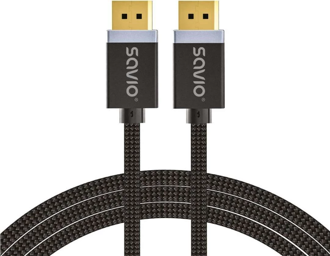 Kabllo DisplayPort SAVIO CL-165, 1 m, e zezë