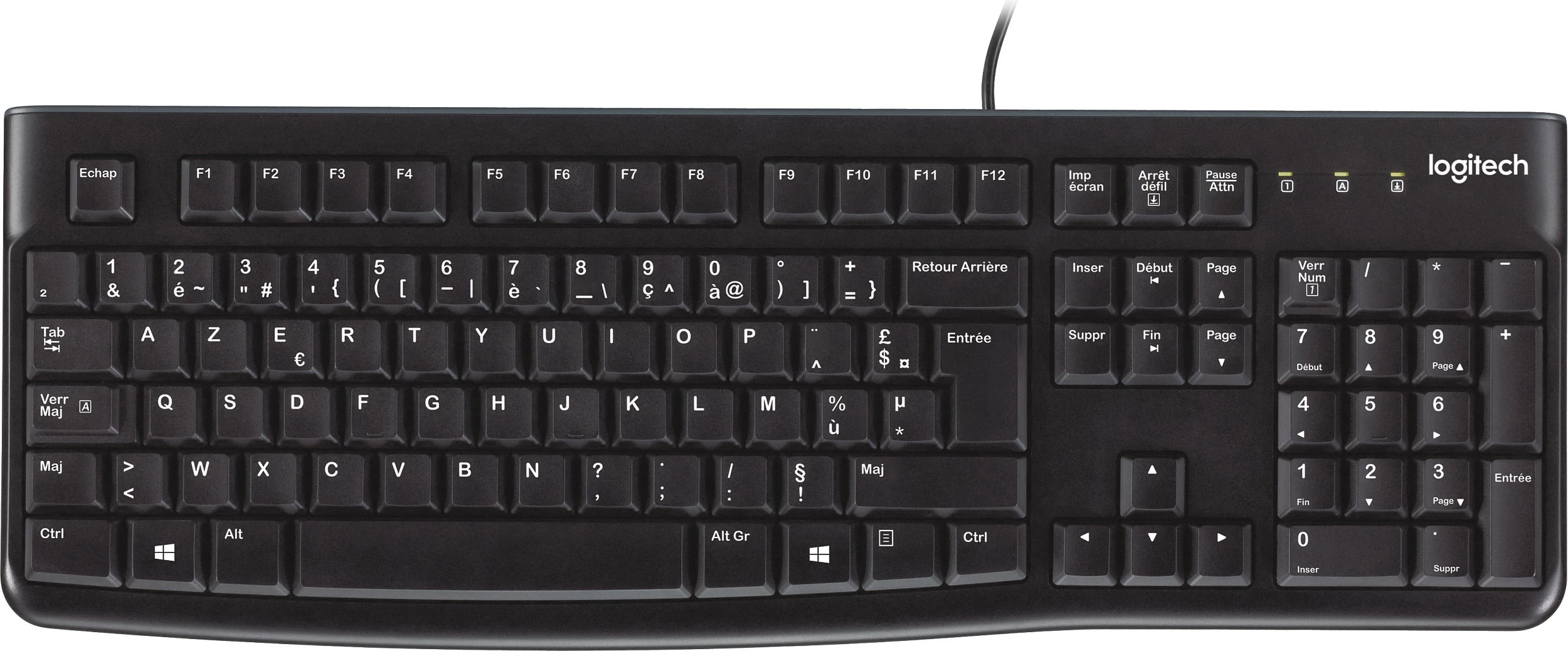 Tastierë Logitech K120, AZERTY, me kabllo, e zezë