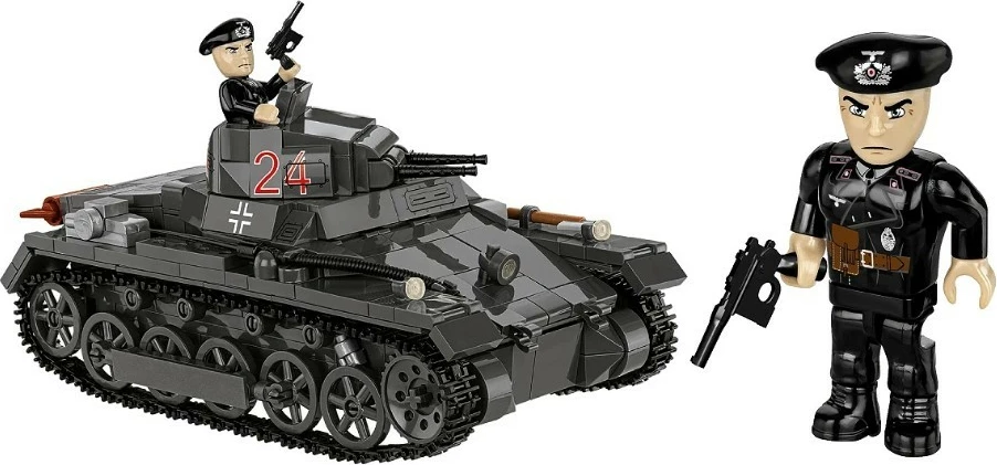Set blloqesh ndërtimi COBI Panzer I Ausf. B 2660 1:28 654 pjesë me 1 figurë gri e errët