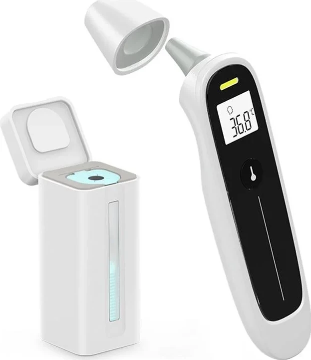 Termometër në vesh Jumper JPD-FR304, Bluetooth 5.0, bardhë e zi