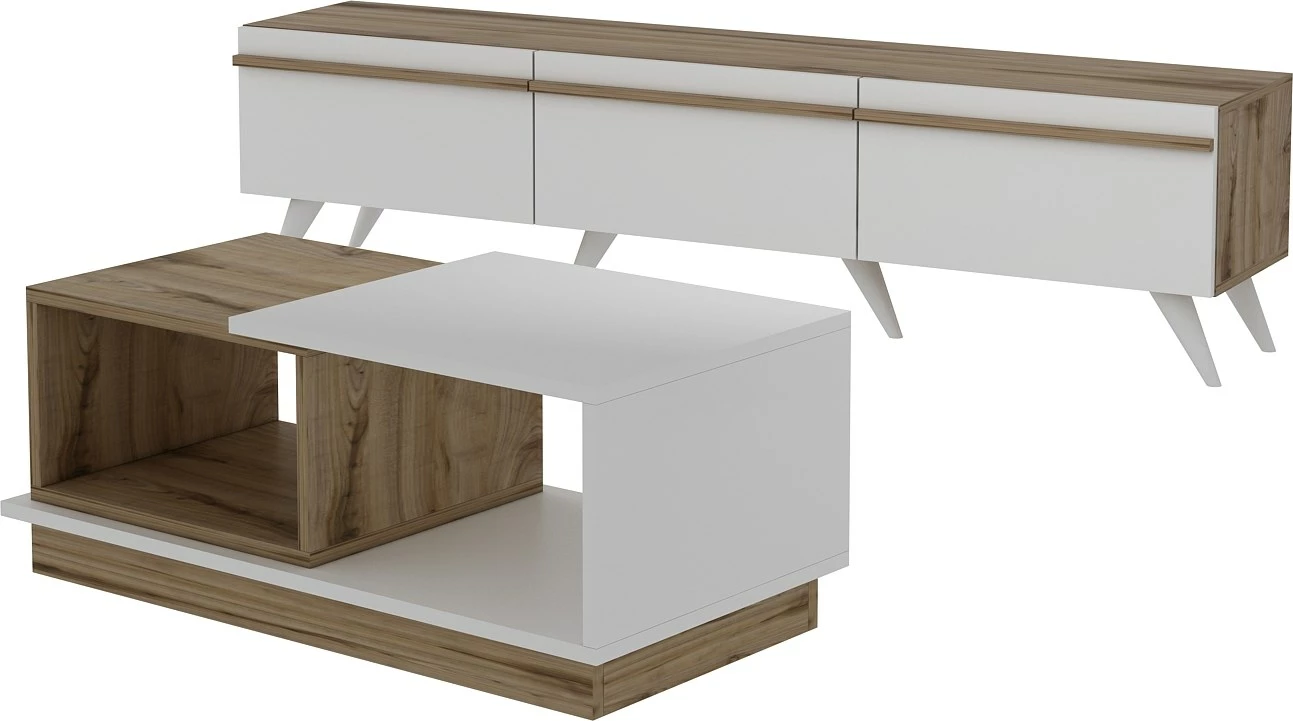 Set mobiljesh për dhomë dite Hanah Home, Valentina, e bardhë dhe safir