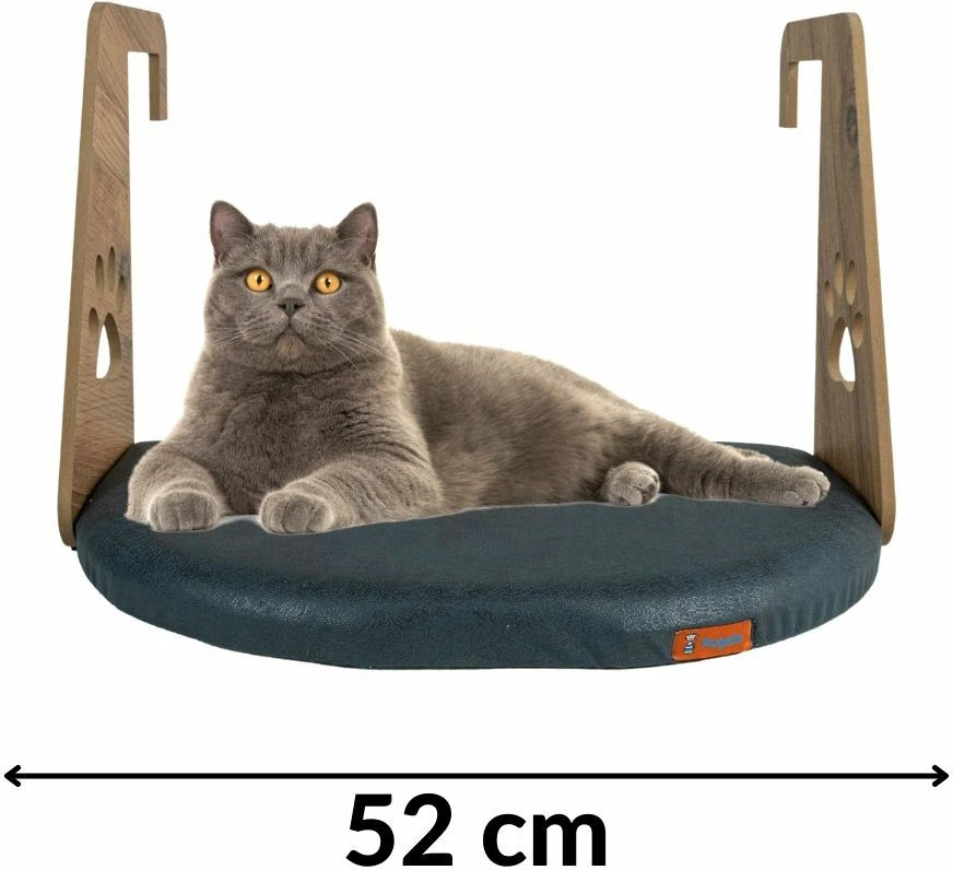 Shtrat për kafshë, i varur në radiator, ngjyrë kaltër e errët, Paws & Whiskers, 52x35cm