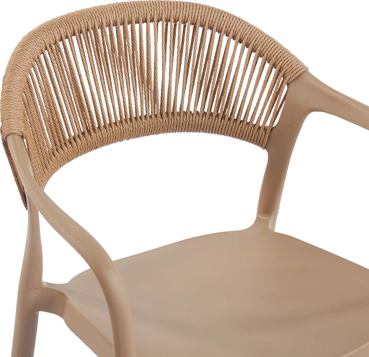 Karrige me krahë Ankara, e grumbullueshme, ngjyrë moka dhe natyrale, 54x55.5x77cm