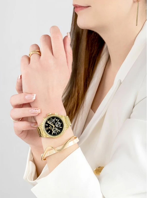 Orë dore femrash Giewont GW3670-B3, e zezë dhe e artë, set