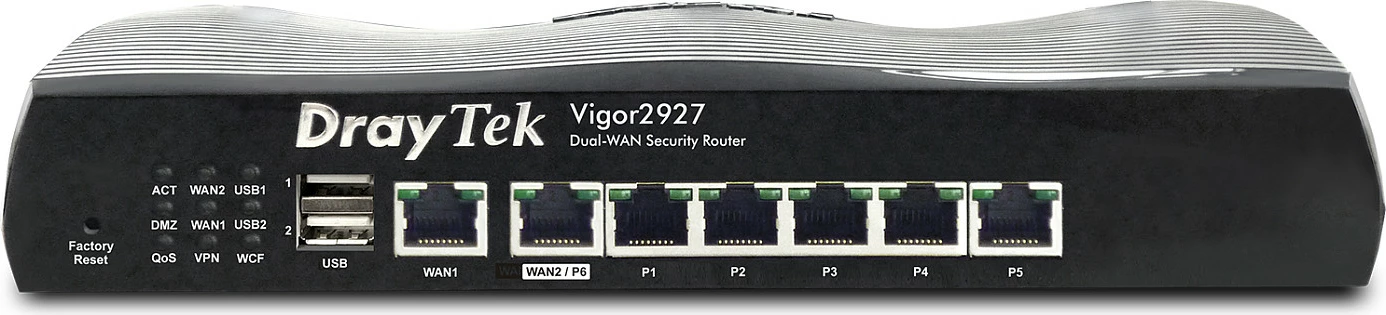 Router firewall DrayTek Vigor2927, Dual WAN Gigabit, 5x RJ-45, VPN 50 tunela, i zi