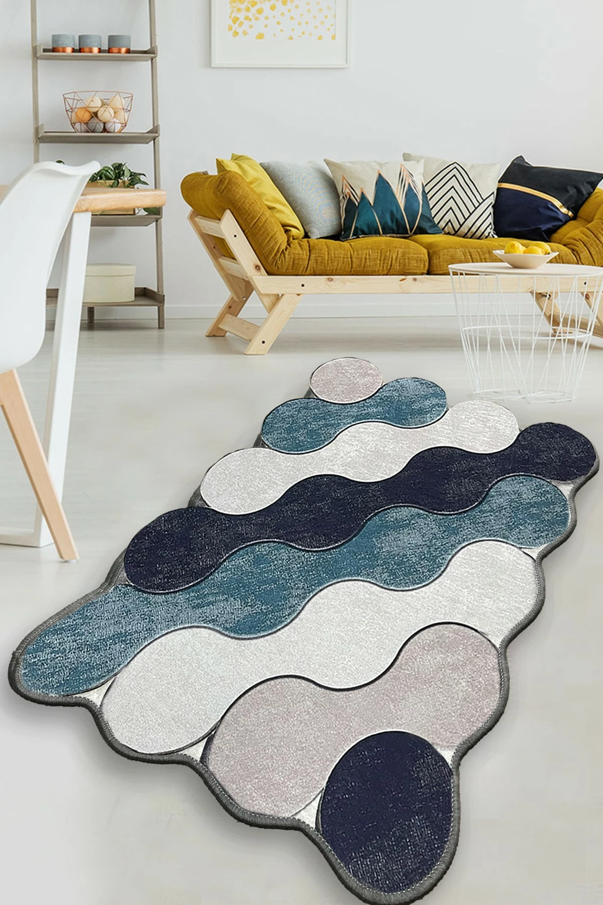 Qilim (100 x 150) Conceptum Hypnose, rrethor, blu