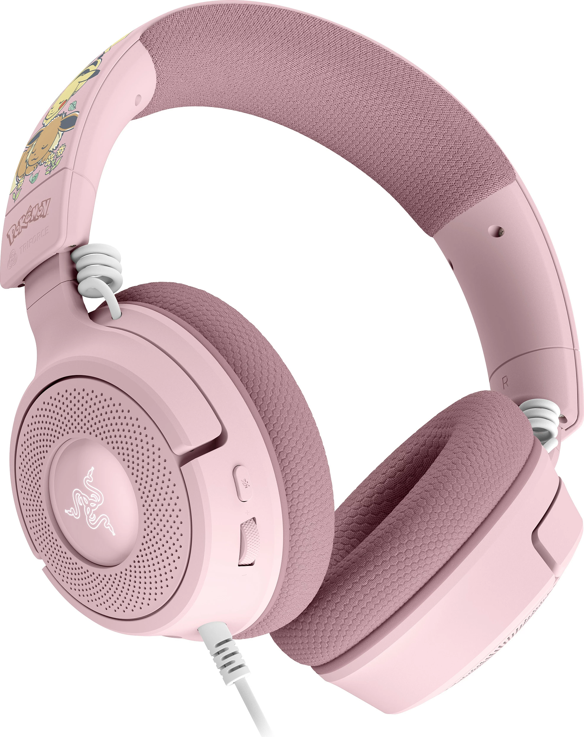 Kufje me mikrofon Razer Kraken V4 X, Pokemon Pikachu & Evoli Edition, me kabllo, rozë