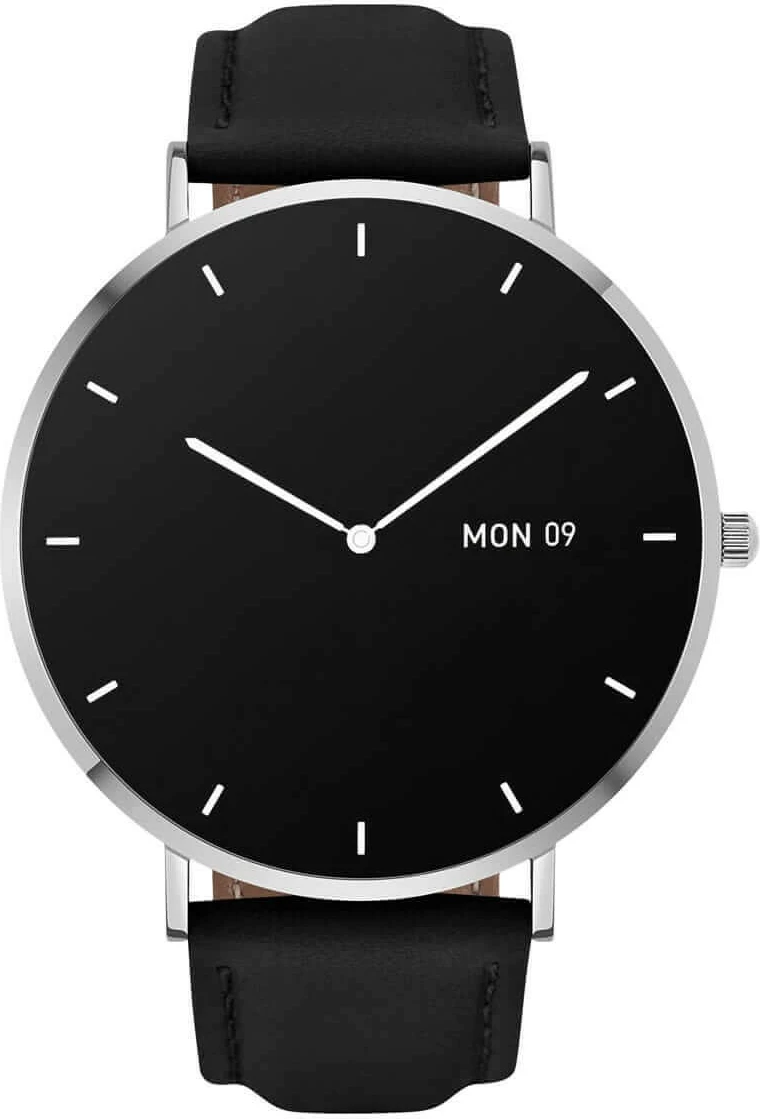 Smartwatch Garett Verona, 1.3" AMOLED, IP67, i zi/argjendtë