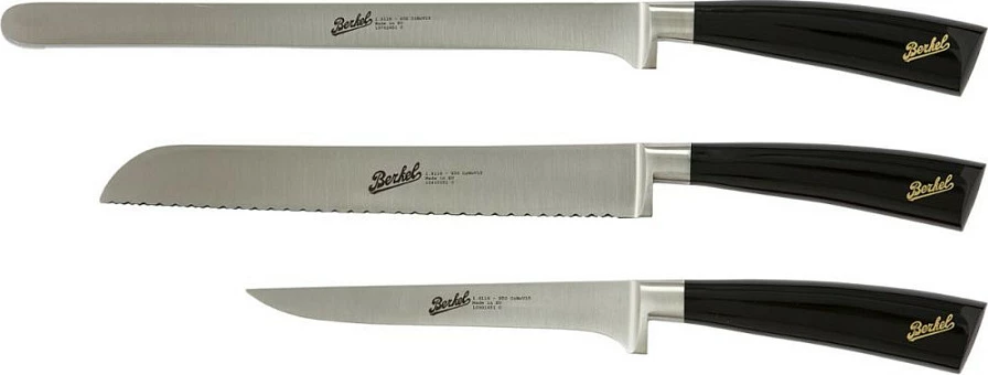 Set thika kuzhine Berkel Elegance 3 copë, teh çelik inox 26 cm, dorezë e zezë