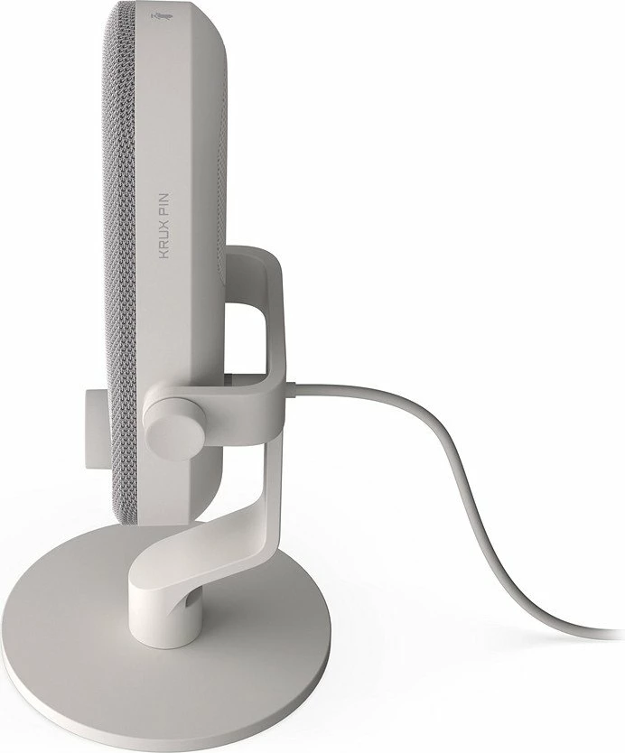 Mikrofon USB Krux Pin KRXC019, kardioid, dalje 3.5mm për monitorim, USB-C me adaptor USB-A, i bardhë