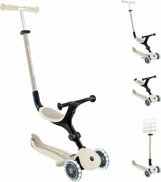 Trotinetë me ulëse ride-on Globber GO•UP ACTIVE LIGHTS ECOLOGIC 745-566, 3-në-1