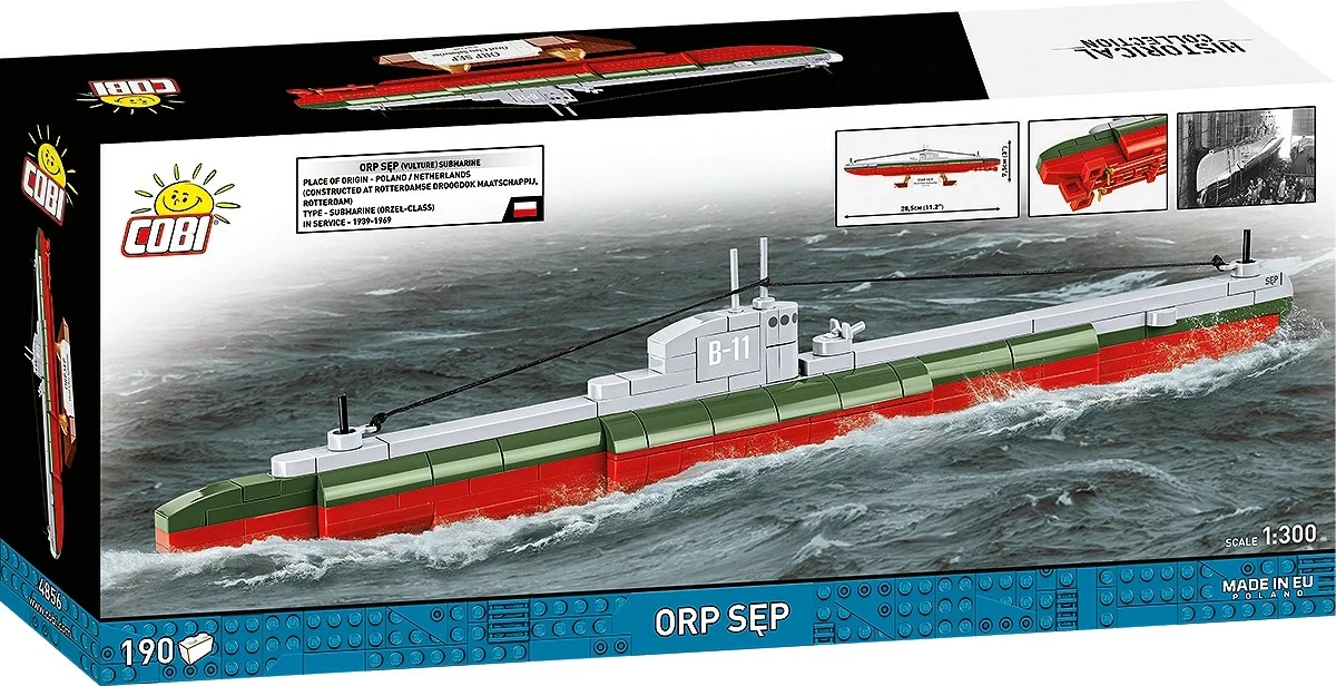 Set ndërtimi me blloqe, Cobi, ORP Sęp 4856, 190 pjesë, shkallë 1:300, 7+