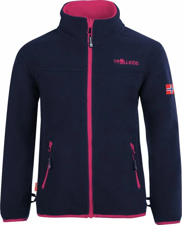Jakne fleece për vajza Trollkids Oppdal Jacket XT, navy/rozë [Madhësia: 122]