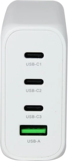 Karikues ALLNET GaN 130W, 1x USB Typ-A QC, 3x USB Typ-C, i bardhë