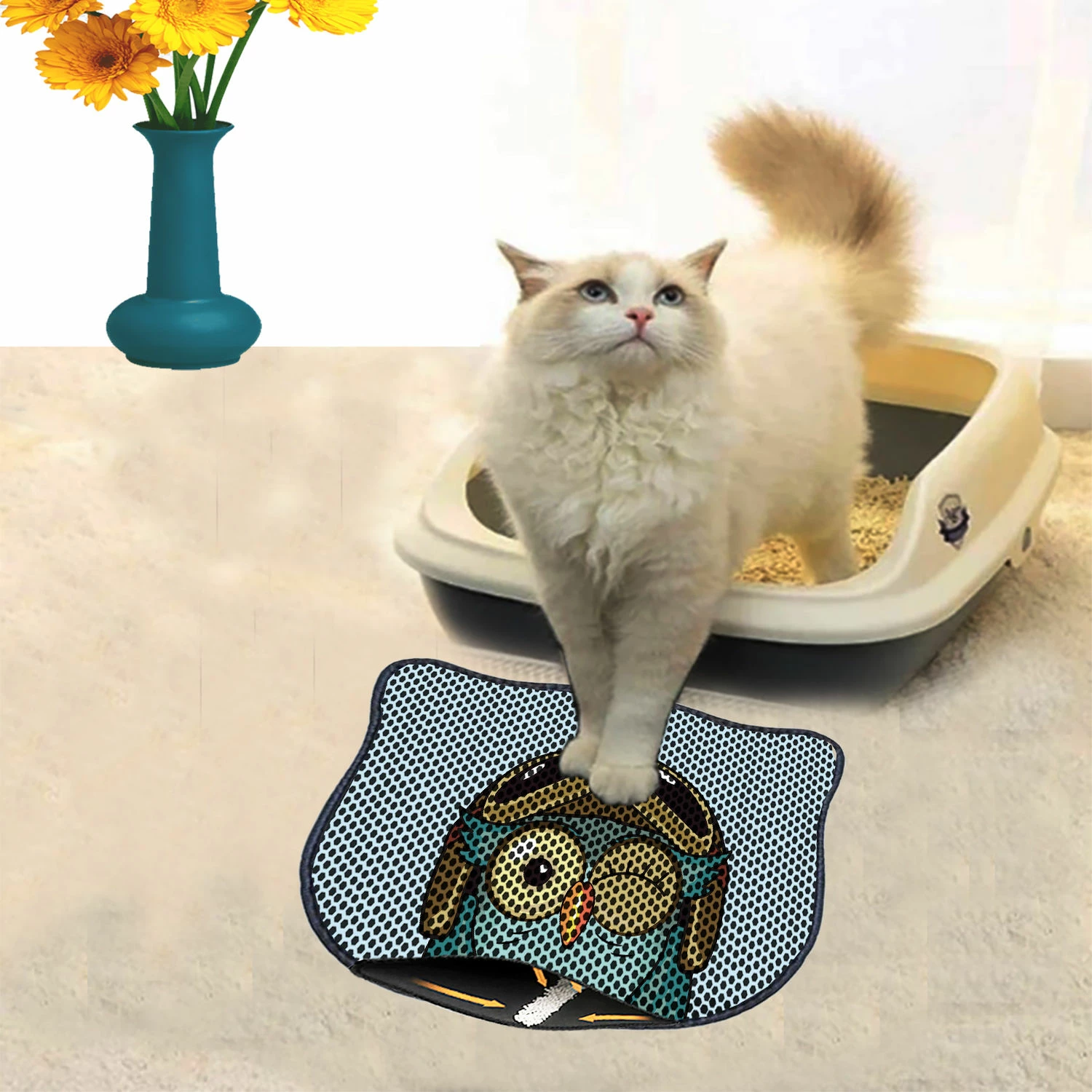 Tapet për rërë maceje, shumëngjyrësh, Paws & Whiskers, Kdkafa0081, 40x50cm