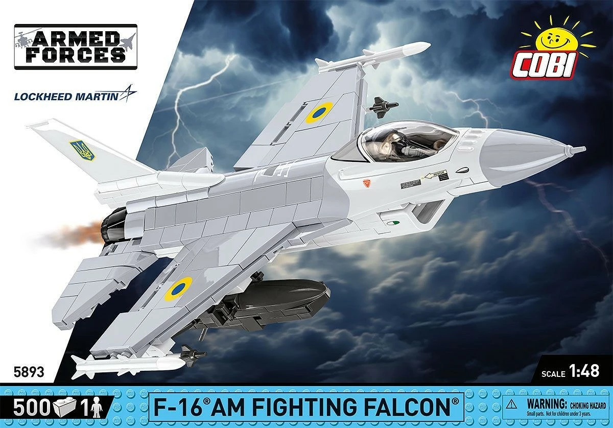 Set blloqe Cobi F-16C Fighting Falcon, 500 pjesë, me figurë piloti, gri