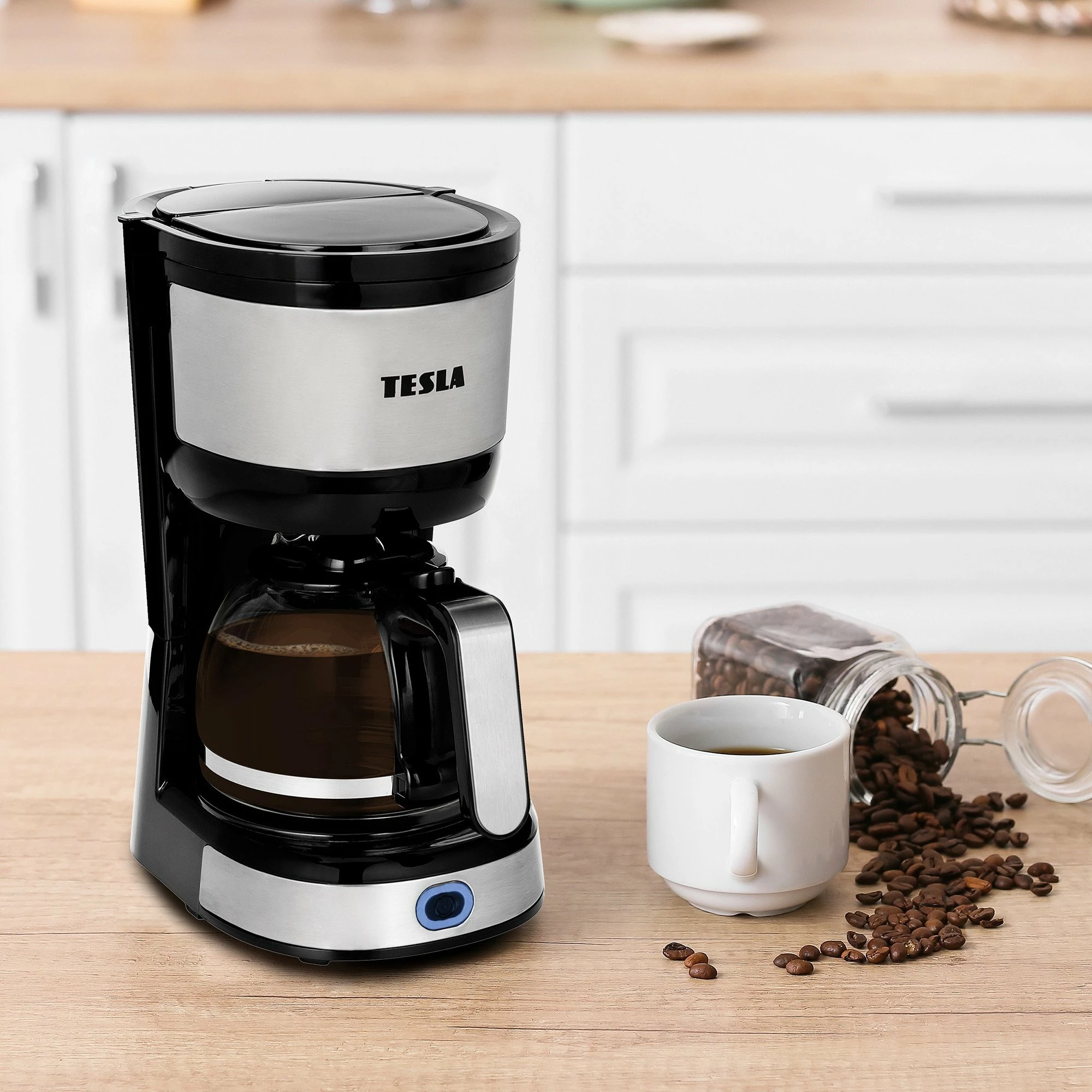 Aparat kafeje me pika Tesla CoffeeMaster ES200 0.63 L 600 W, argjend/zi