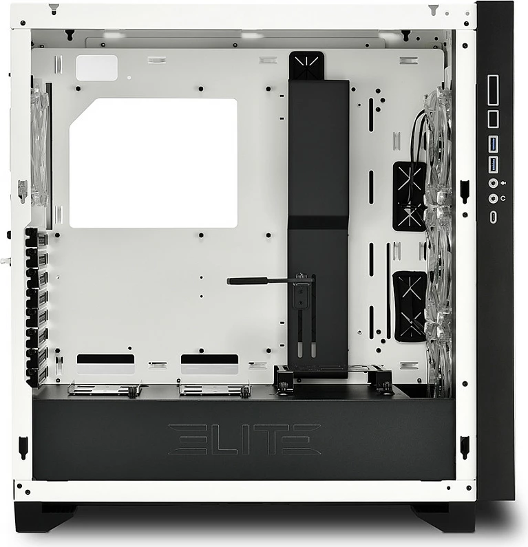 Kasë Sharkoon Elite Shark CA300H ATX 2x xham i temperuar, e bardhë