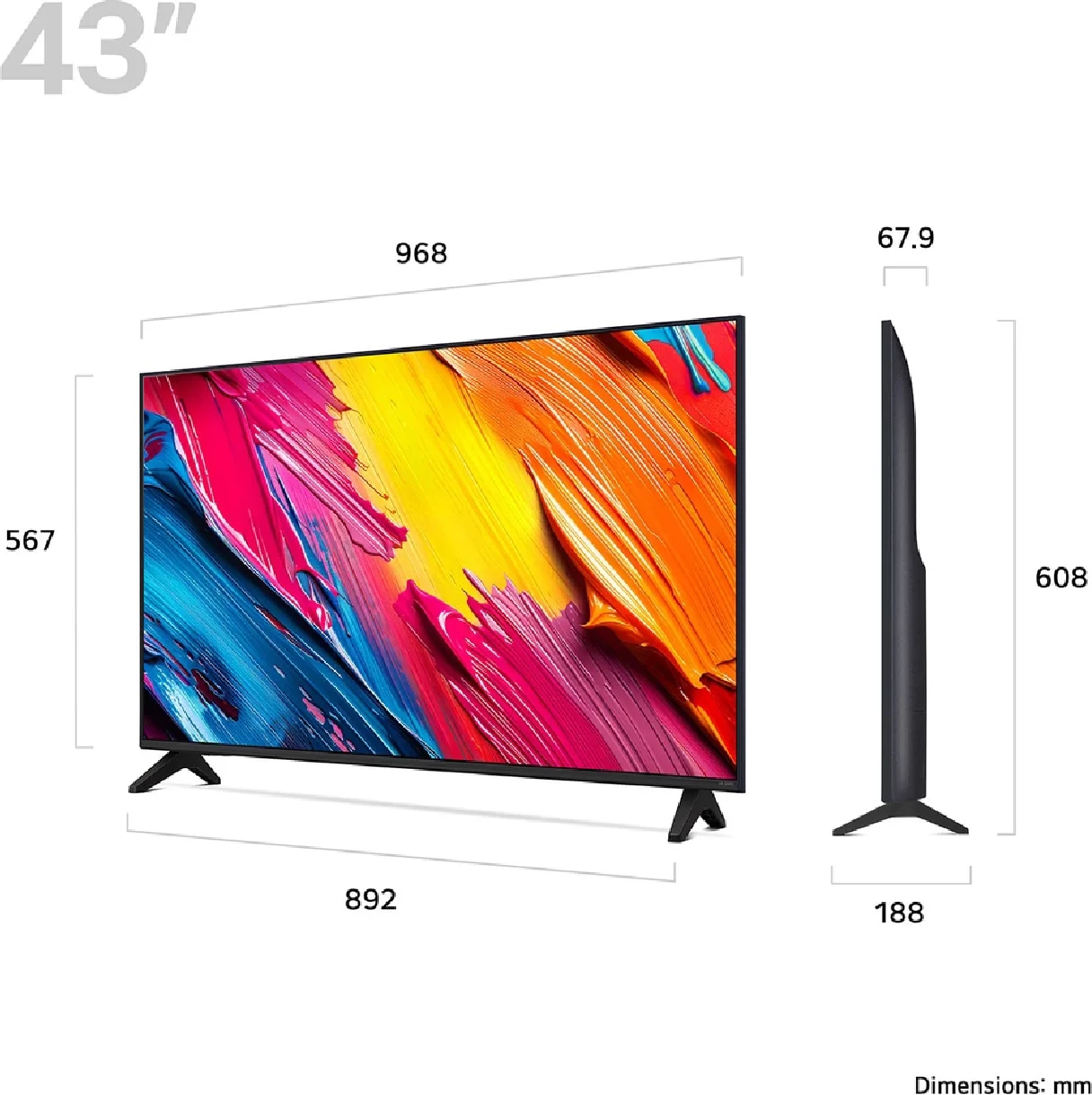 TV QNED, LG 43QNED70A6A, 43 inç 4K UHD Smart, procesor AI a7 Gen8