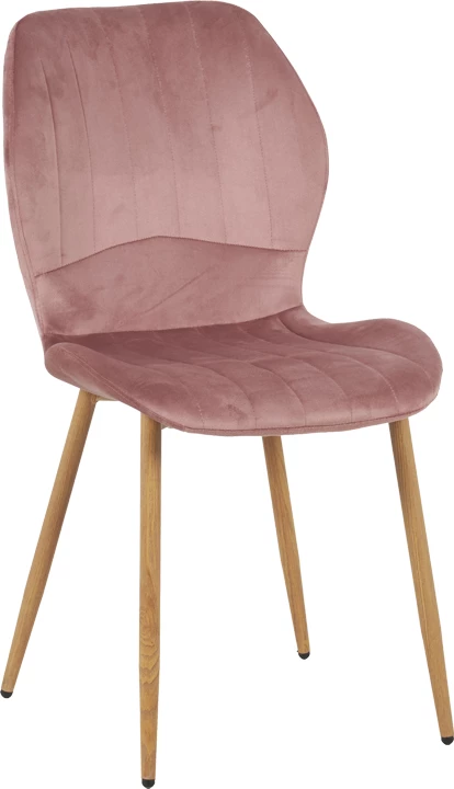 Karrige Jelour kadife, ngjyrë mollë e kalbur, këmbë metalike natyrale, 46.5x60x84cm, set prej 4 copësh