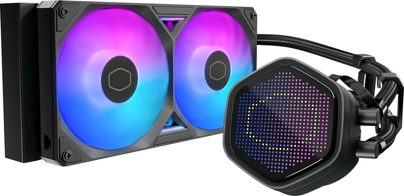 Ftohës procesori Cooler Master ML 240 Atmos II Pixel LED, AiO 240mm, 2x120mm PWM, RGB, i zi