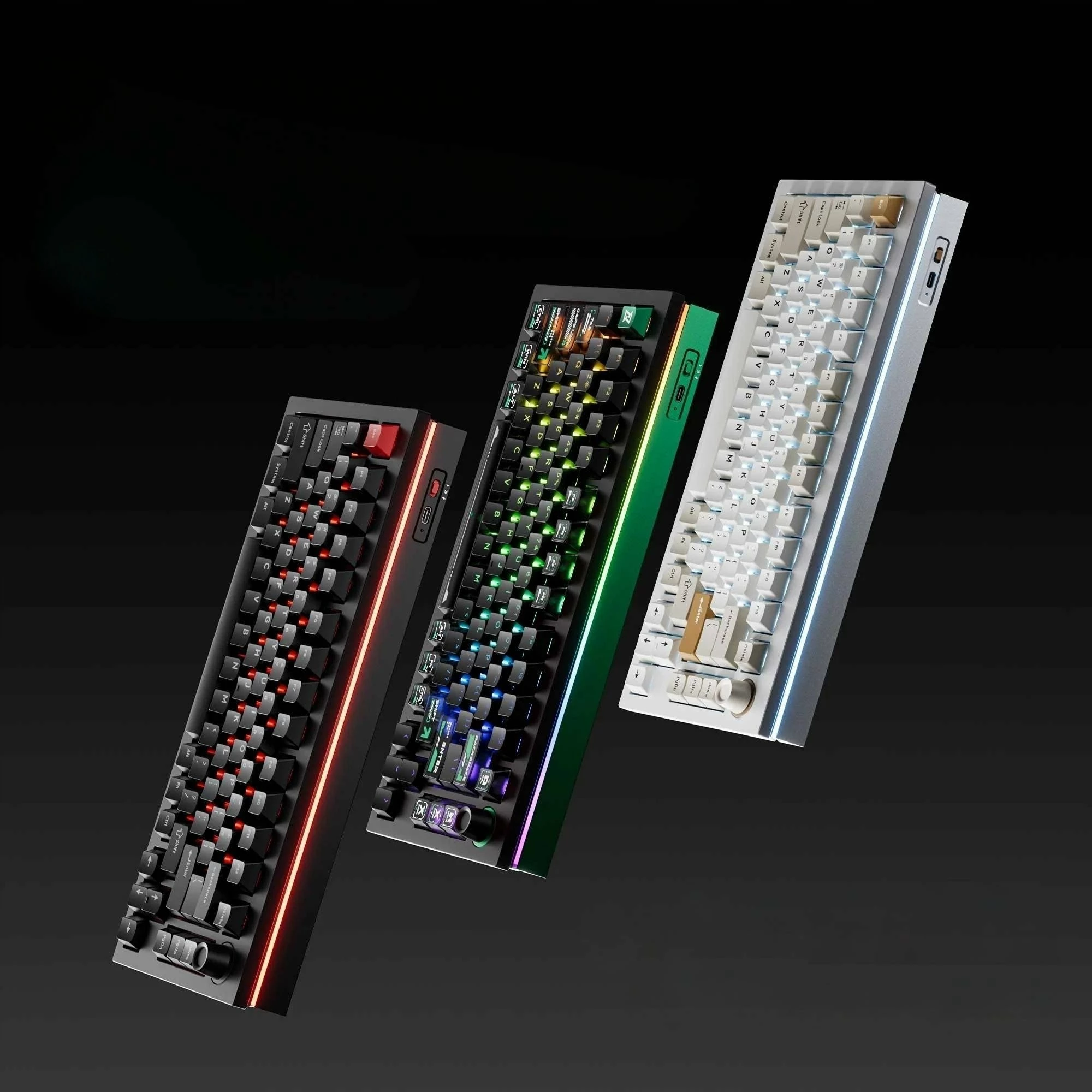Tastierë gaming magnetike Keychron Lemokey L5 HE (L5W-M1), 75%, US layout, RGB, USB me kabllo 1.8 m, Ultra-Fast Lime Magnetic Switch (green), e zezë