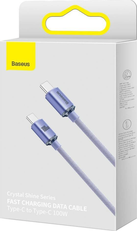 Kabllo USB-C në USB-C Baseus Crystal Shine CAJY000703 2 m 100 W vjollcë