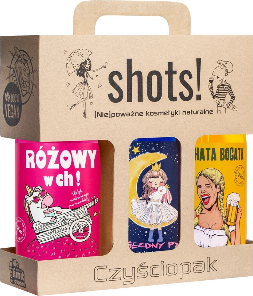 Xhel dushi LaQ Shots! Clean Pack Star Dust, Czym Chata Bogata, Pink in Ch! 3x500ml
