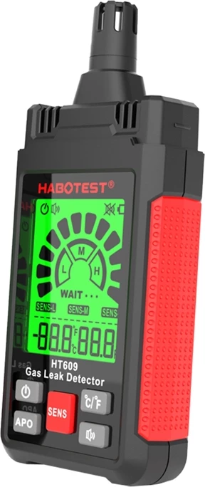 Detektor gazi Habotest HT609PRO me sondë teleskopike, ekran LCD, set me 3 bateri AAA