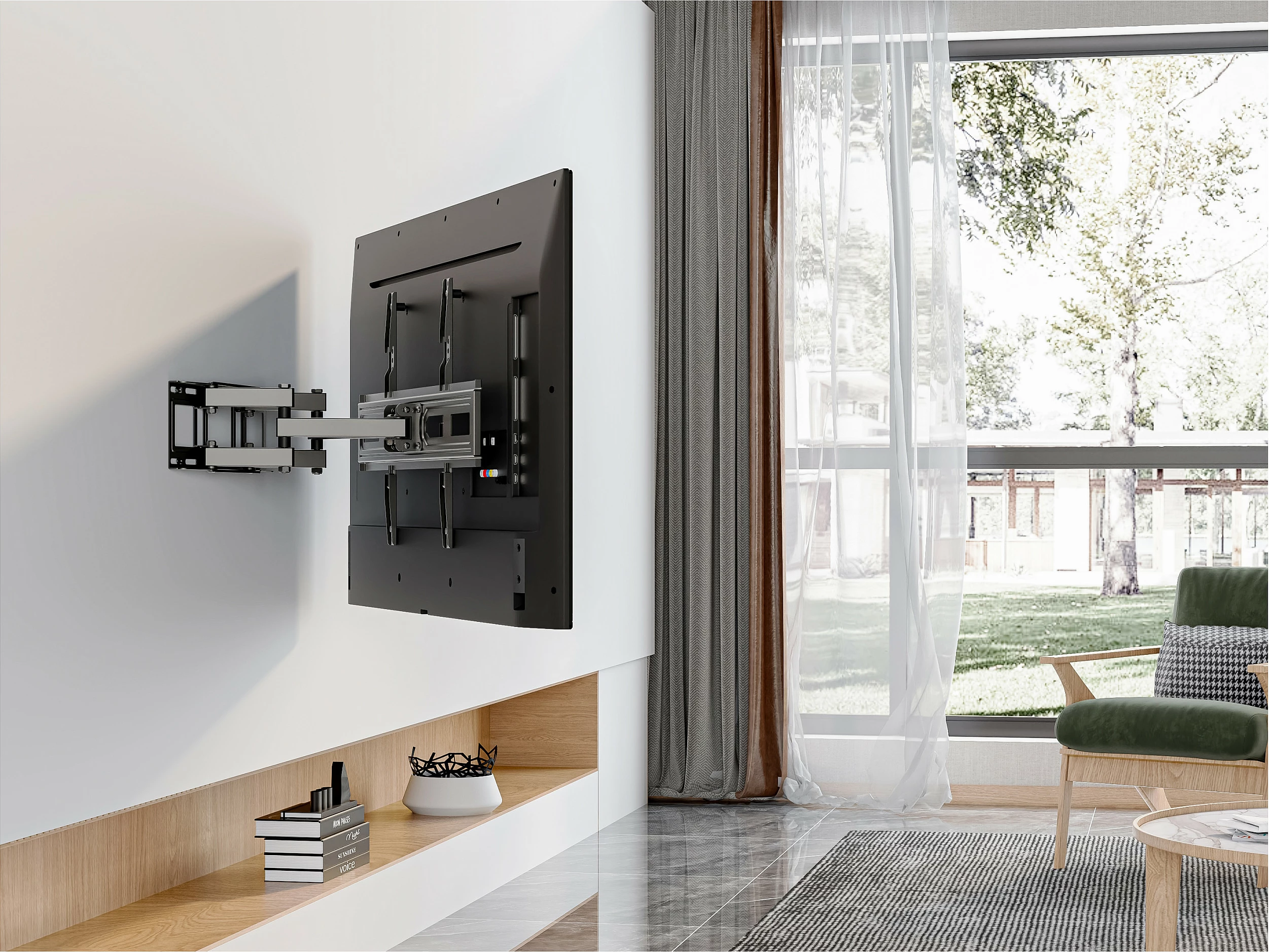 Mbajtëse muri për TV/Monitor EQUIP 37"-80", VESA 600x400, 40 kg, e lëvizshme/tilt, e zezë
