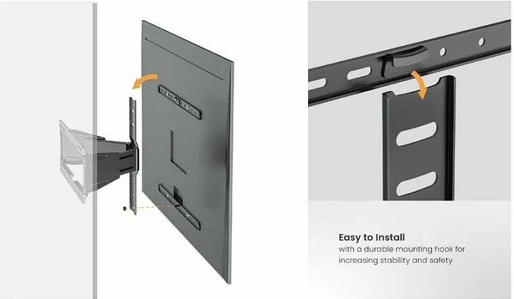 Mbajtëse muri për TV/monitor Equip 43"-90", VESA 100x200-600x400, 50 kg, e zezë