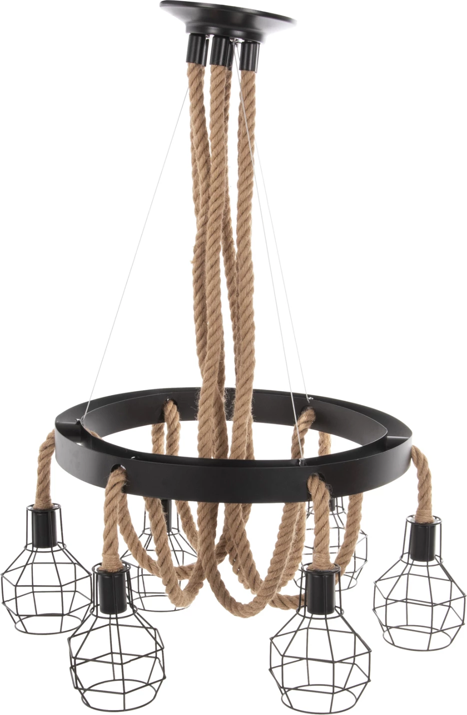 Llambë varëse tavani 6-dritash, metal-llitar, FH4130, Φ54-60x125H cm