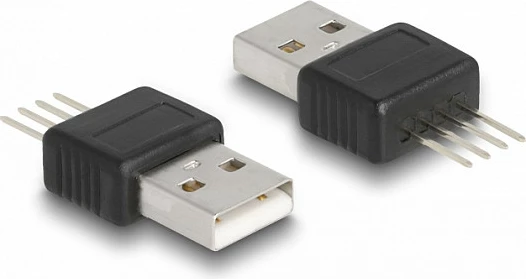 Adapter USB DeLOCK USB 2.0 Type-A mashkull, 4-pin, straight, zi/argjend
