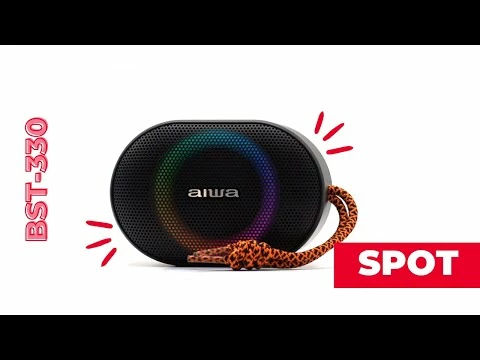 Altoparlant portativ Bluetooth Aiwa BST-330RD, 10 W, IPX6, RGB, bateri 1500 mAh, i kuq