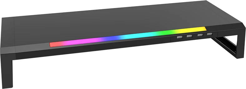 Stand monitori Marvo DZ-01 me RGB, 4x USB hub, 520×198×80 mm, i zi