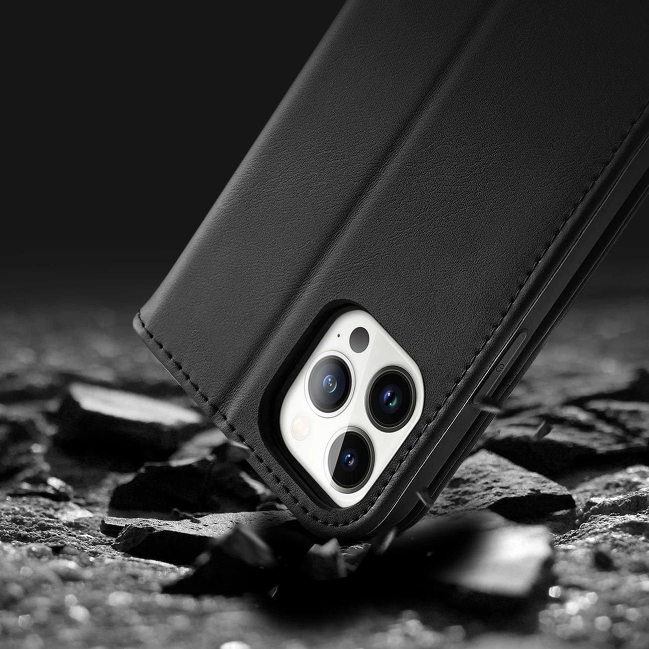 Mbështjellës Dux Ducis Hivo për iPhone 14 Pro, lëkurë natyrale, kafe