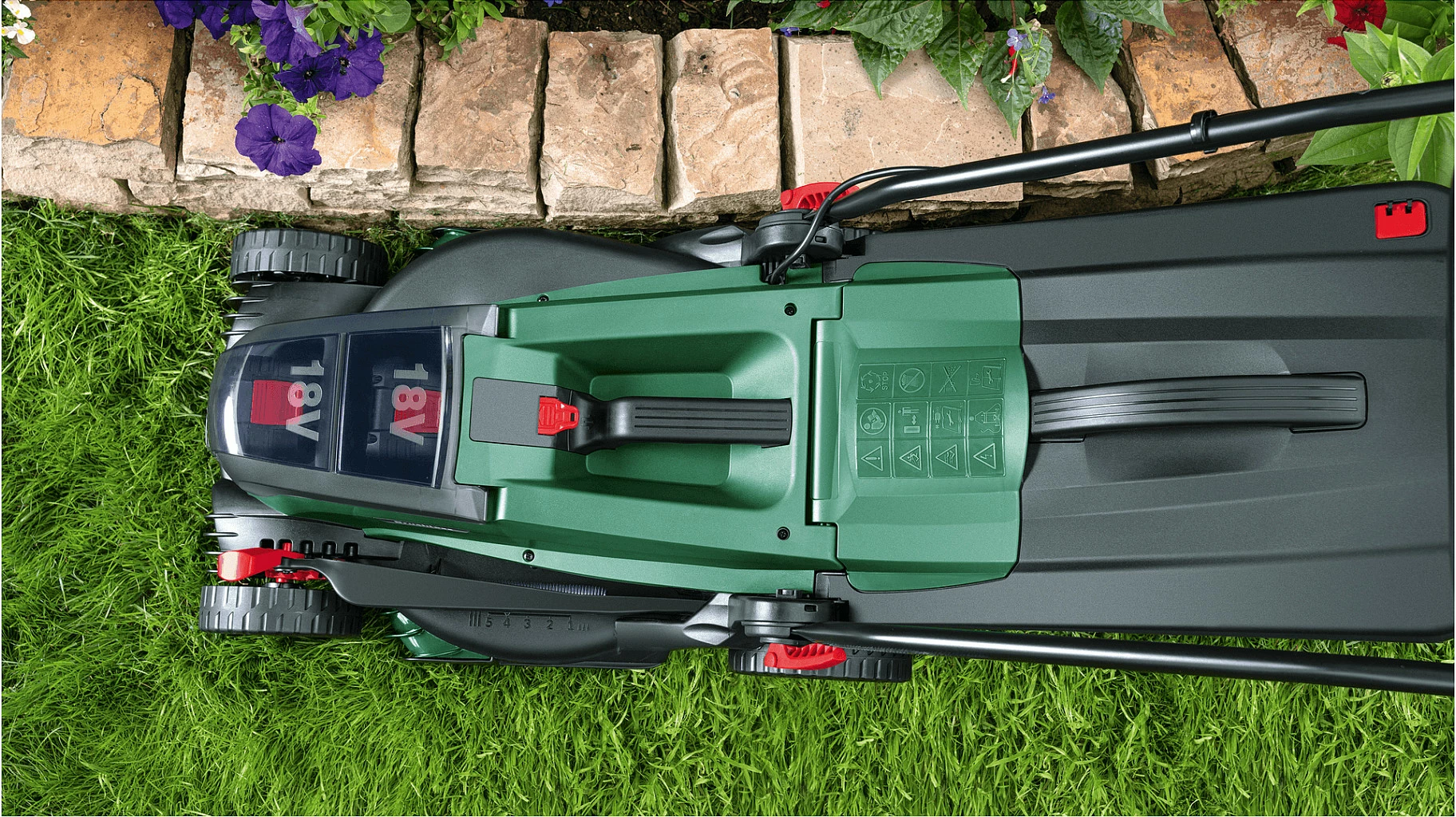 Kositës bari Bosch 37-550, pa kabllo, 18V, 37cm, 40L, e gjelbër/zezë