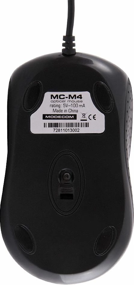 Maus Modecom M4 M-MC-00M4-100, USB, optik, 800 DPI, me kabllo, 2 butona, i zi