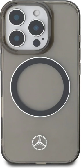 Mbështjellës Mercedes Silver Ring MagSafe për iPhone 16 Pro Max, Zi