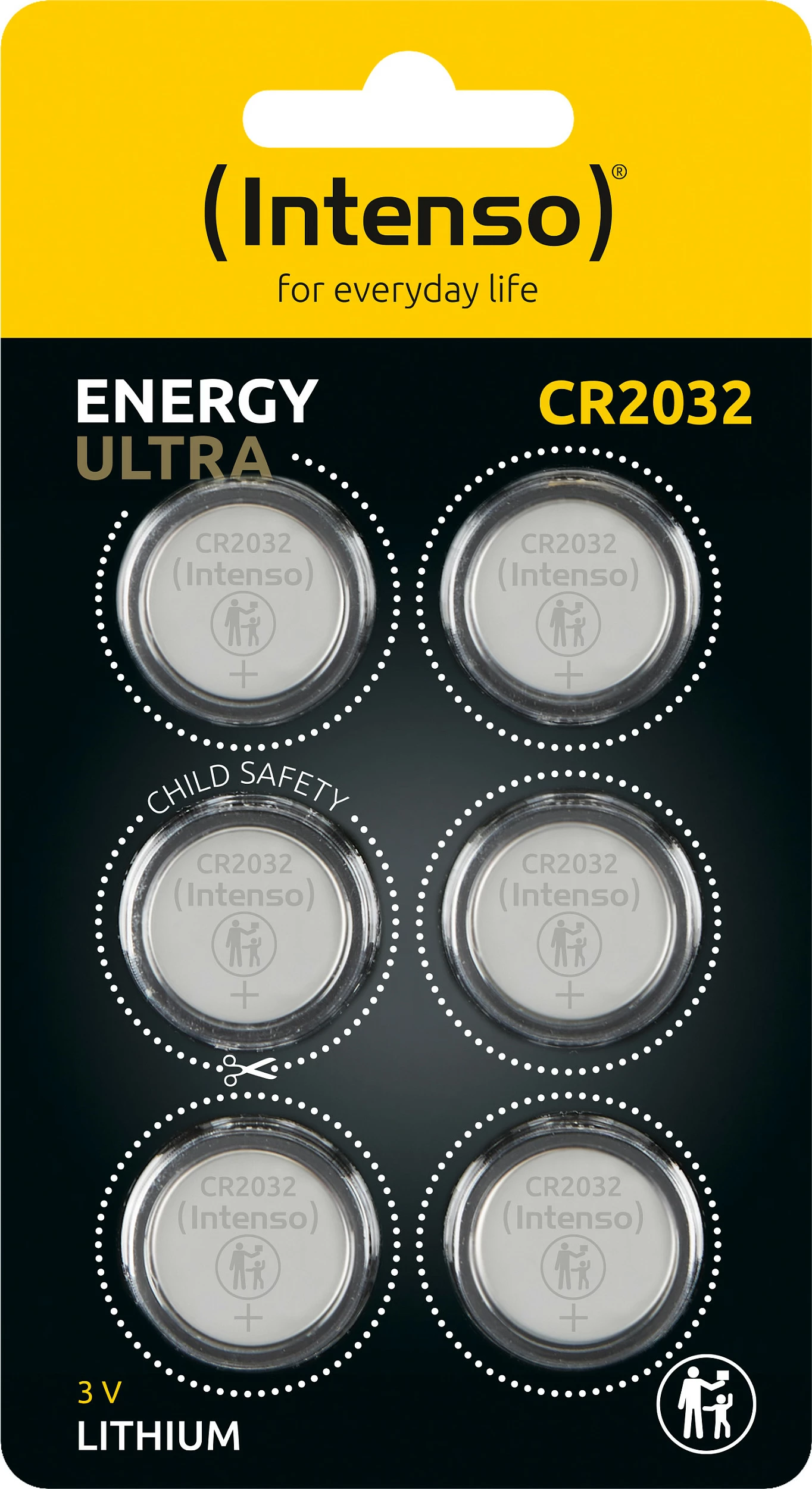 Bateri Intenso CR2032, 3V, 220 mAh, 6 copë, argjend